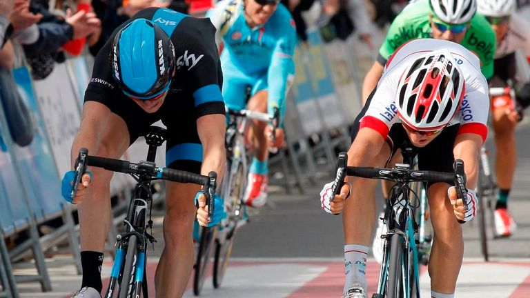 Ben Swift and Kwiatkowski on stage two of the 2014 Tour of the Basque Country
