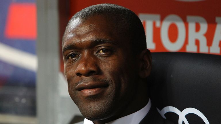 MILAN, ITALY - APRIL 13:  AC Milan coach Clarence Seedorf looks on before the Serie A match between AC Milan and Calcio Catania at San Siro Stadium on Apri