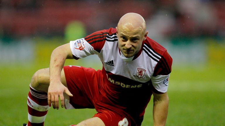 MIDDLESBROUGH, ENGLAND - JANUARY 04: Jozsef Varganof Middlesbrough during the Budwieser FA Cup Third round match between Middlesbrough and Hull City at Riv