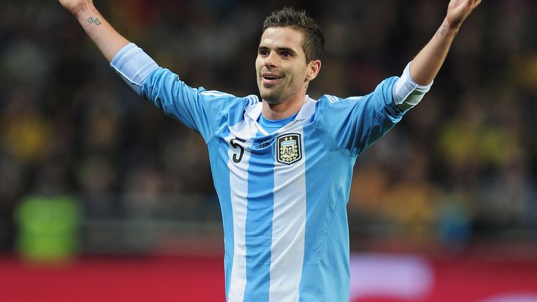 Fernando Gago of Argentina in action during the International Friendly match between Sweden and Argentina 