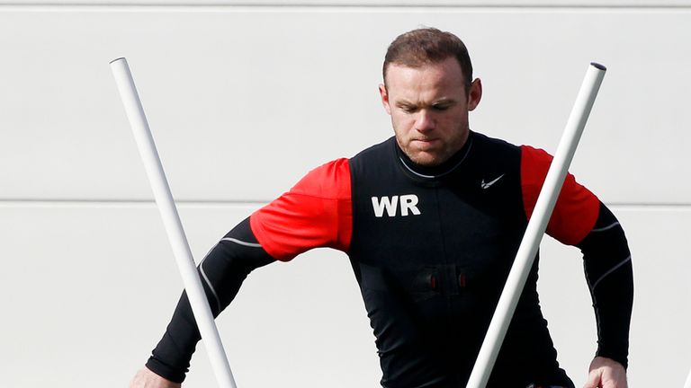 Manchester United's Wayne Rooney during a training session at the AON Training Complex, Manchester. PRESS ASSOCIATION Photo. Picture date: Tuesday April 8,