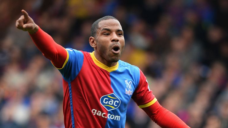 LONDON, ENGLAND - APRIL 12:  Jason Puncheon of Crystal Palace signals during the Barclays Premier League match between Crystal Palace and Aston Villa at Se