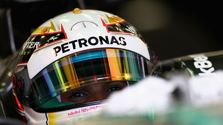 Lewis Hamilton in the Mercedes