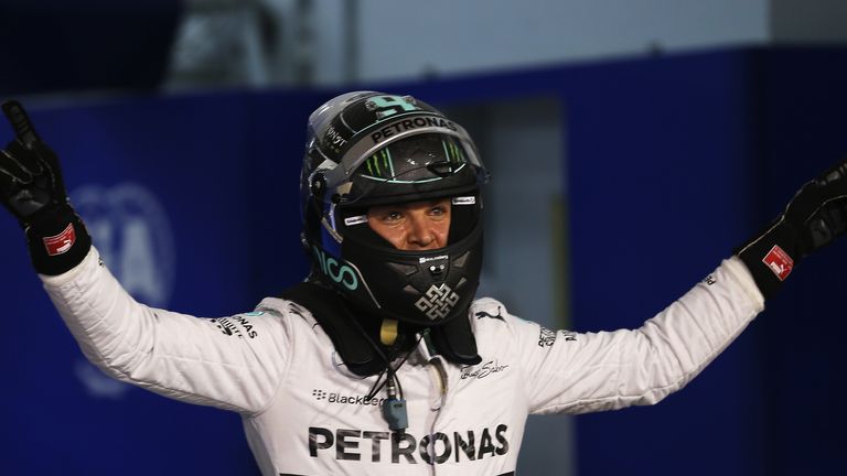 Nico Rosberg celebrates pole