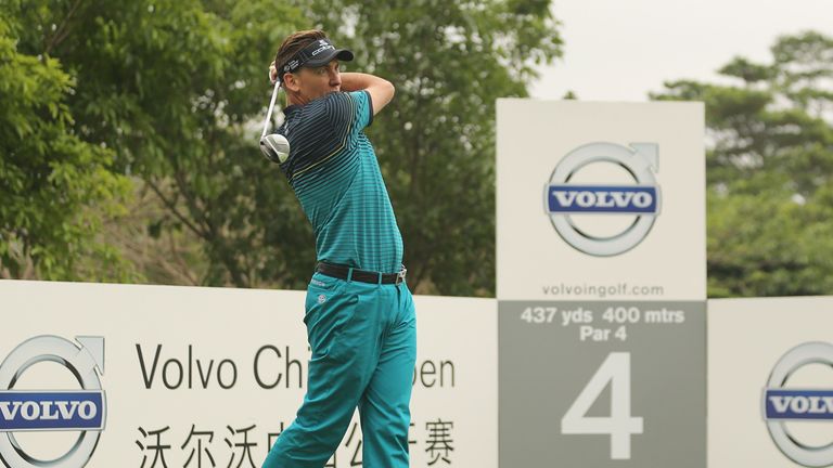 Ian Poulter of England in action during the Pro-Am of the 2014 Volvo China Open