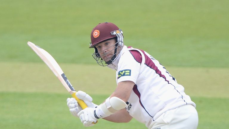 James Middlebrook batting for Northamptonshire against Yorkshire at Headingley in the County Championship. Apr 22 2014.