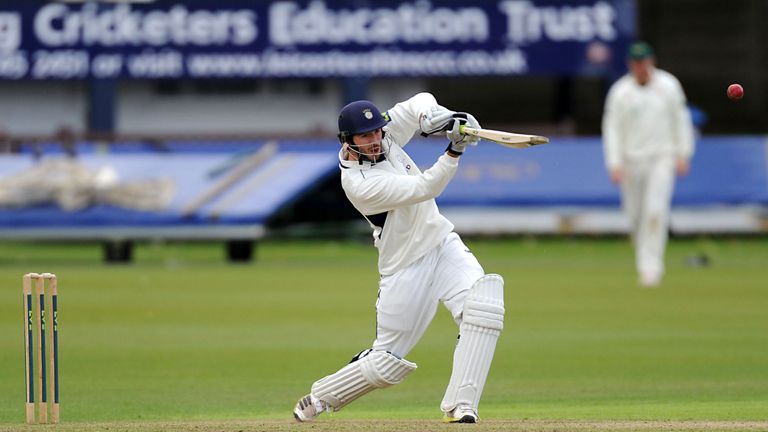 Hampshire's James Vince bats during day two of the County Championship Division Two match at Grace Road, Leicester. Sep 18 2013.