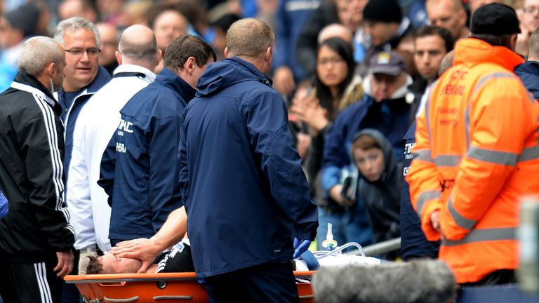 There was concern for Southampton and England manager Roy Hodgson as he watched Jay Rodriguez stretchered off during the first half