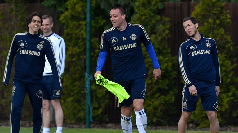 Chelsea defender John Terry and Belgian midfielder Eden Hazard