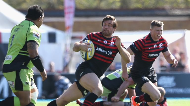 Marcelo Bosch of Saracens breaks with the ball