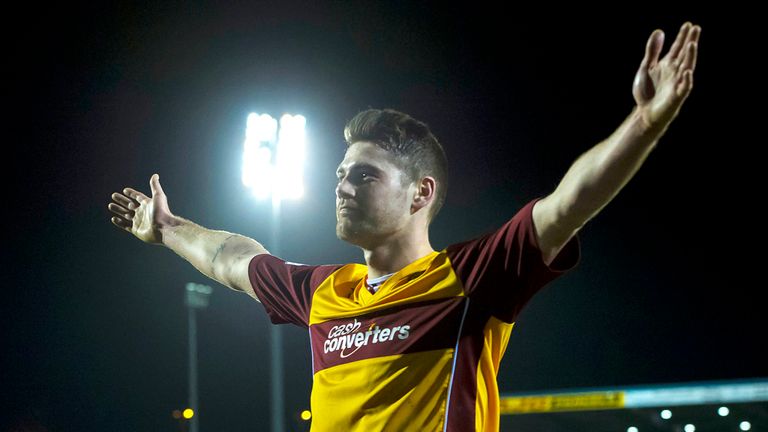 Motherwell ace Iain Vigurs celebrates after scoring his side's second goal of the game