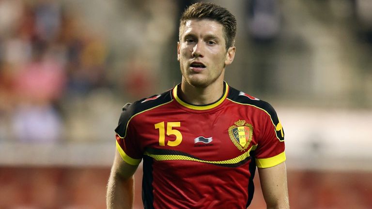Sebastien Pocognoli of Belgium runs with the ball during the International friendly match between Belgium and France at the 