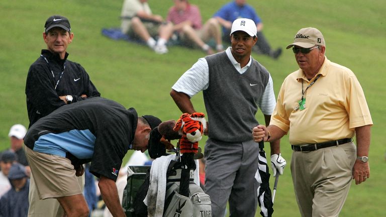 Tiger Woods and former coach Butch Harmon