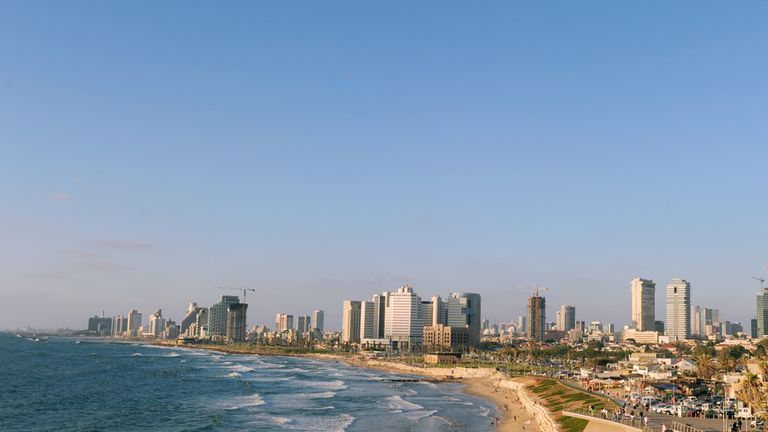 A general view of Tel Aviv from the port city of Jaffa