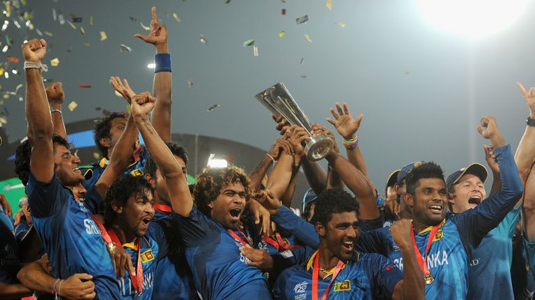 Sri Lanka celebrate World Twenty20 final win over India in Dhaka. April 6 2014.