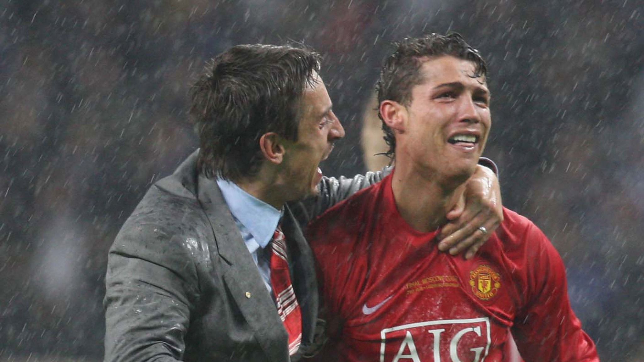 Cristiano Ronaldo: Man Utd star raging with Gary Neville as Rio