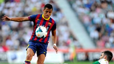 Alexis Sanchez in action for Barcelona