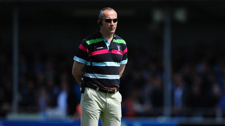 EXETER, ENGLAND - MAY 4:  Connor O'Shea, Harlequins' Director of Rugby looks on ahead of the Aviva Premiership match between Exeter Chiefs and Harlequins a