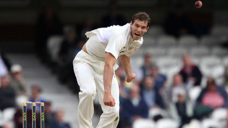 - Chris Tremlett of Surrey bowls during day two of the LV= County Championship Division Two match between Surrey and Middlesex at The Brit Oval