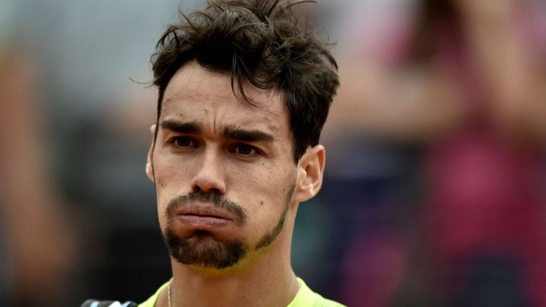 - Italys Fabio Fognini leaves after being defeated by Lukas Rosol during the ATP tennis Masters on May 12, 2014 at the Foro Italico in Rome