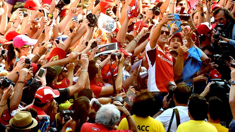 Fernando Alonso meets his fans at the Spanish GP