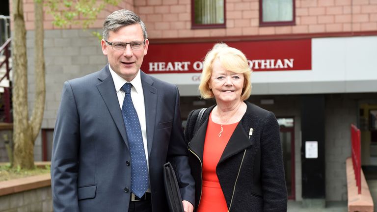 New Hearts Director of Football Craig Levein (left) with owner Ann Budge