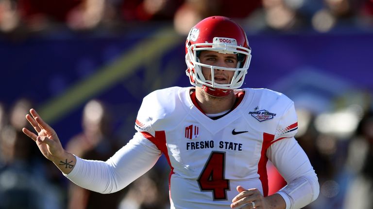 Quarterback Derek Carr of the Fresno State Bulldogs