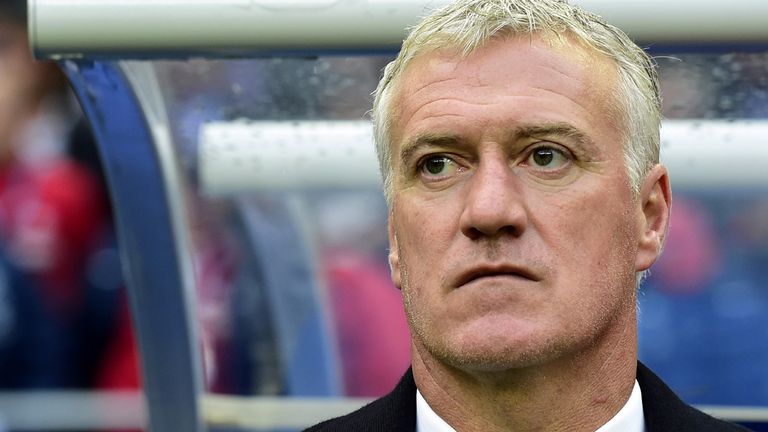 France's national football team head coach Didier Deschamps looks at the game during a friendly football match between France and Norway 