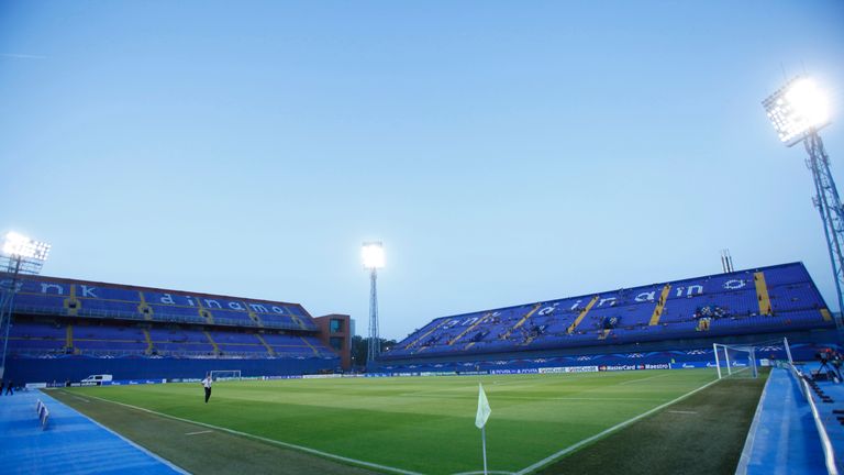 ZAGREB;CROATIA - AUGUST 22: General view of inside Stadion Maksimir, home of GNK Dinamo Zagreb before the UEFA Champions League first leg play off between 