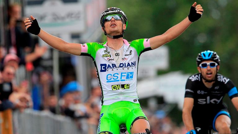 Enrico Battaglin wins stage fourteen of the 2014 Giro d'Italia