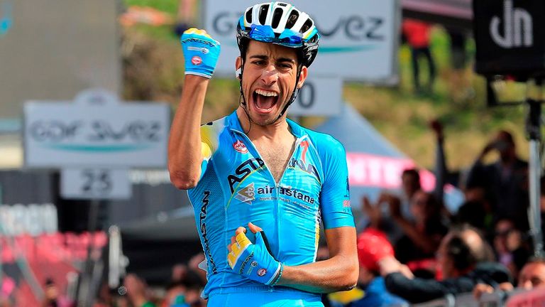 Fabio Aru wins stage fifteen of the 2014 Giro d'Italia