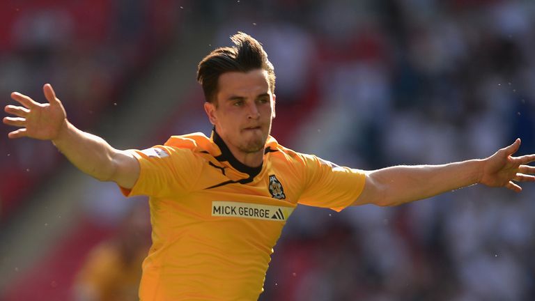 LONDON, ENGLAND - MAY 18:  Ryan Donaldson of Cambridge United celebrates his goal during the Skrill Conference Premier Play-Offs Final between Cambridge Un
