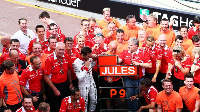 Marussia celebrate their first F1 points