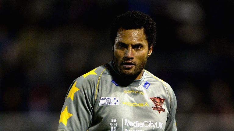 Francis Meli: try double for Salford Red Devils