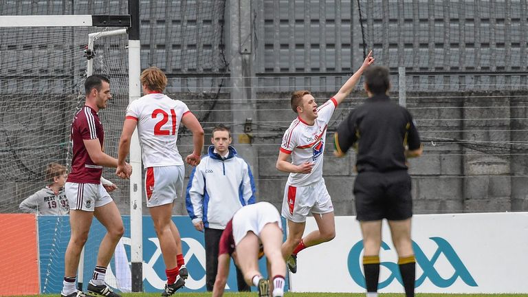 Ryan Burns Louth celebrates goal v Westmeath
