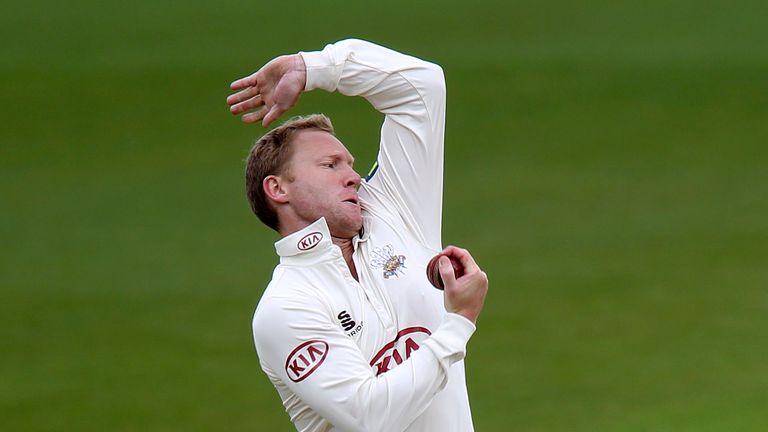 Gareth Batty of Surrey in action during the LV County Championship match between Surrey and Somerset in 2013