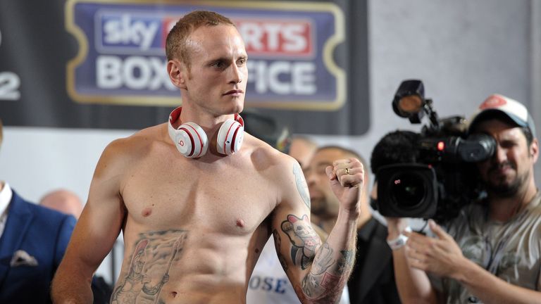 George Groves attends the weigh-in for his rematch with Carl Froch