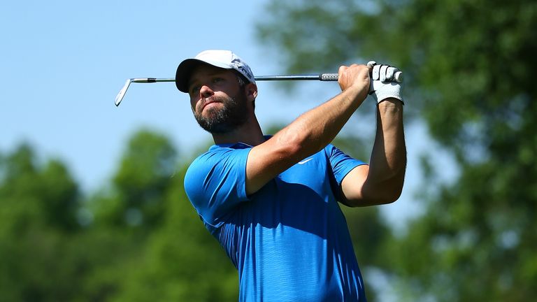 Paul Casey of England hits his second shot on the 9th hole during the second round of the Memorial Tournament