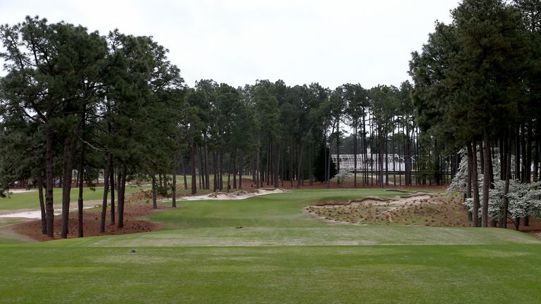 A general view of the 17th hole during the 2014 U.S. Open Preview Day at Pinehurst No. 2 on April 14, 2014