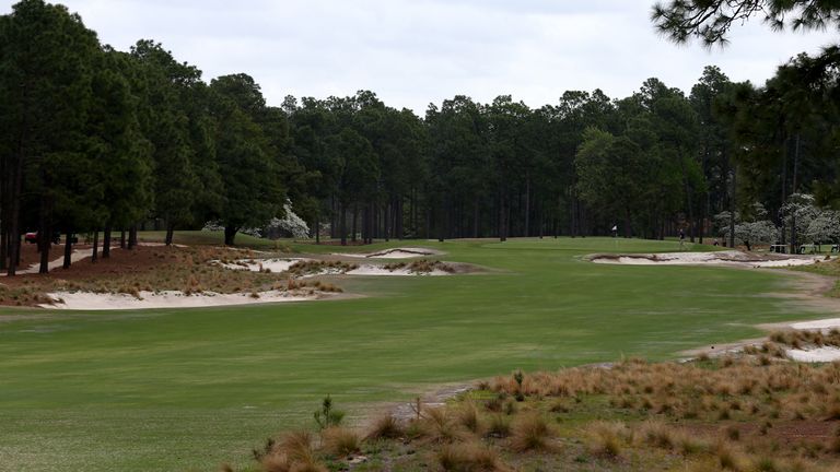 A general view of the 14th hole during the 2014 U.S. Open Preview Day at Pinehurst No. 2 on April 14, 2014