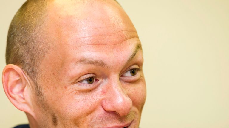20/05/14.NEW DOUGLAS PARK - HAMILTON.All smiles from Hamilton manager Alex Neil as he speaks to the press ahead of facing Hibernian