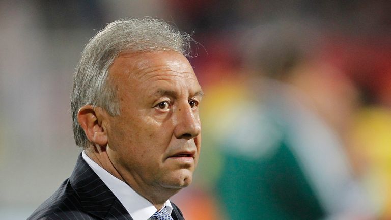 Head coach Alberto Zaccheroni of Japan looks on during an international friendly match between Serbia and Japan