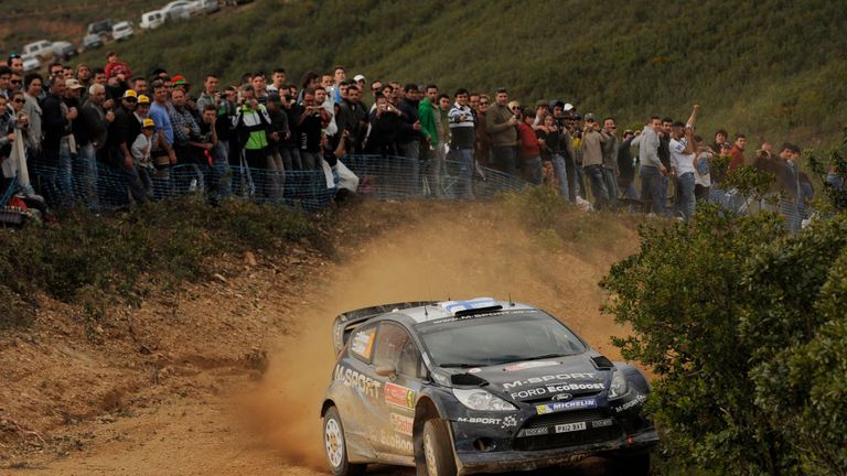 Mikko Hirvonen competes in the M-Sport WRT Ford Fiesta RS WRC