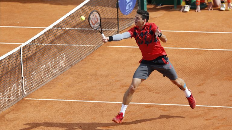 Milos Raonic during Monte Carlo Masters. April 18 2014.