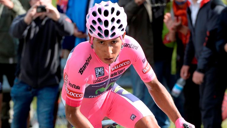 Nairo Quintana on stage nineteen of the 2014 Giro d'Italia