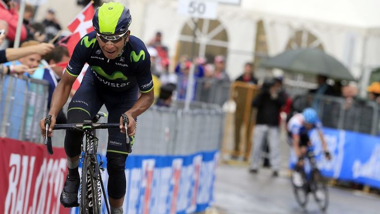 Colombia's Nairo Quintana Giro d'Italia cycling race, 139 km from Ponte di Legno to Val Martello,  Val Martello. Quintana 