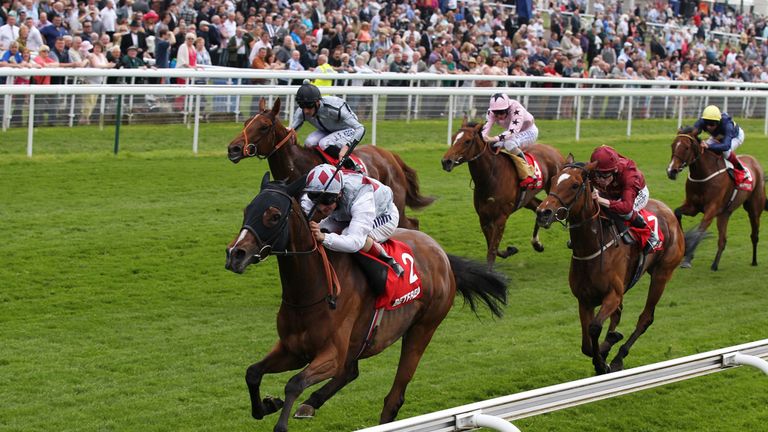 Andrea Atzeni wins The Betfred £10 Million Scoope6 this Saturday Middleton Stakes on Ambivalent during day two of the Dante Festival at York Racecour