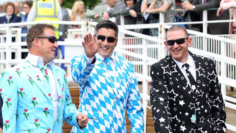 Racegoers during day two of the Dante Festival at York Racecourse.