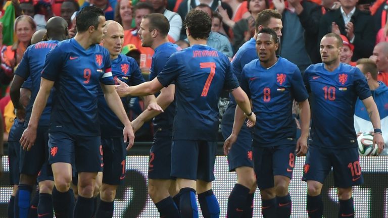 Robin van Persie celebrates, Holland v Ghana