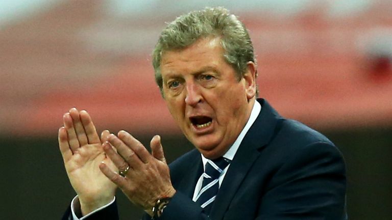 Job done: Hodgson applauded his men after claiming a 3-0 win